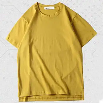 Tricou Barbati Culoare Solidă Split Tiv Topuri Harajuku Dropshipping de Vara cu Maneci Scurte T-shirt Camiseta Feminina Streetwear