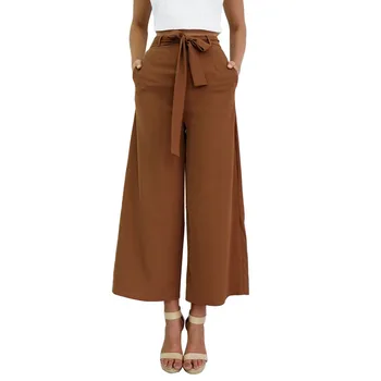 Europa Și America de Stil Nou Pantaloni FEMEI Vrac Mediu de Talie Mare Cracii Jumătate de lungime-Pantaloni Capri Lace up Pantaloni plus