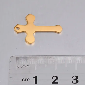 5pcs Brățară din Oțel Inoxidabil Cruce Farmece de Aur DIY Religioase Accesoriu Constatare ,Hipoalergenic