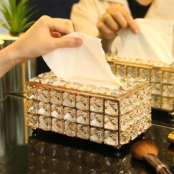 Web celebritate nord stil European cristal cutie de tesut creative de uz casnic contractat camera de zi șervet de hârtie cutii