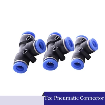 3 Mod formă de T Tee Pneumatice 8mm 10mm 12mm 4mm 6mm 16mm OD Furtun Tub Împinge În Aer Gaze de Montare Rapidă Racorduri Adaptoare Conector