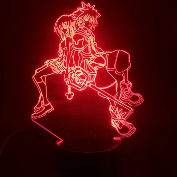 Kingdom Hearts Sola Kelly 3D Lampa Ceas Deșteptător Bază Luminoase de Bază Multi-color cu Telecomanda Dropship Usb Led Lumina de Noapte Lampa