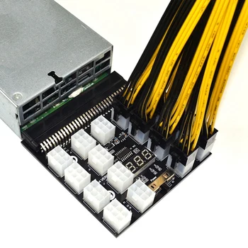 PCI-E 17X6Pin Alimentare Breakout Bord Adaptor Convertor 12V pentru Ethereum BTC Antminer Miner Minier Server HP PSU GPU