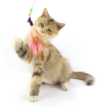 110cm Plastic, Sârmă de Metal Pene Cat Teaser Bagheta Jucarie Pisica Catcher Teaser Bastoane Cat de Instruire Interactive Jucarii Jucarie Pisica