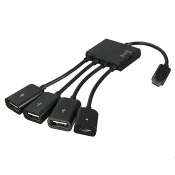 HIPERDEAL 4 În 1 de Alimentare Micro USB de Încărcare-Gazdă Hub OTG Cablu Adaptor 18Apr30 Dropshipping