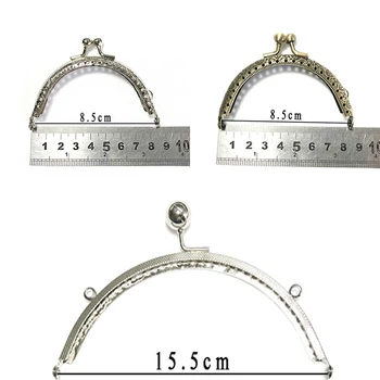 Arc în Formă de Mâner Sac DIY Sărut Incuietoare Rafinat Geanta Cadru Incuietoare de Inel de 8.5 cm 15.5 cm 1 BUC Sac de Moda Mâner Sac de Accesorii Metalice