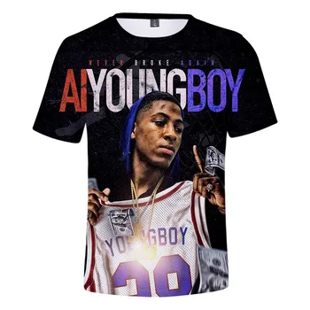 Youngboy Nu s-a Stricat din Nou T-Shirt pentru Bărbați/Femei de Imprimare 3D Rapper, Cântăreț Caracter Personalitate Maneci Scurte