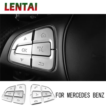 LENTAI Volan Accesorii Auto Butonul de Acoperi Autocolante Auto-styling Pentru Mercedes W205 W246 X253, B, C, CLA, GLA GLE GLC Clasa