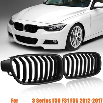 F30 Grătar, Capota Fata Grila Rinichi Grill Pentru BMW Seria 3 F30 F31 F35 2012-2018 (Single Slat Negru Mat)