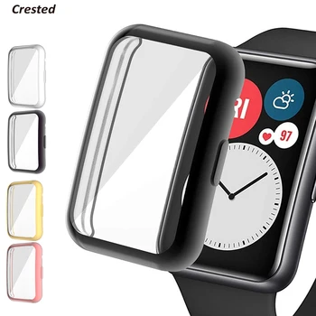 Placat cu Capac Pentru Huawei Watch se potrivesc Caz Smartwatch TPU Bara de protecție Toate-în Jurul valorii de Ecran Protector pentru Huawei Watch a se potrivi Accesorii