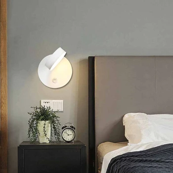 Rotativ la 360° LED-uri Lampă de Perete în Camera de Hotel Walllight Acasă Dormitor Lumina Seprate Comutator Spate Lampa de Citit