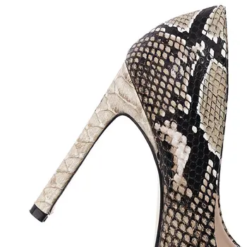 2020 Nou Sexy Snake Print Tocuri Inalte Primavara-Vara Pantofi Pentru Femei De Moda A Subliniat Toe Pantofi De Partid De Dimensiuni Mari 34-44