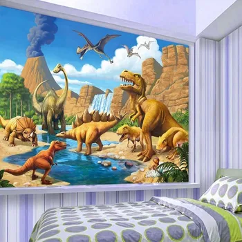 Picătură De Transport Maritim Foto Tapet Personalizat De Desene Animate Anime Dinozaur Jurassic Murală Dormitor Copii, Camera De Fundal De Înaltă Calitate