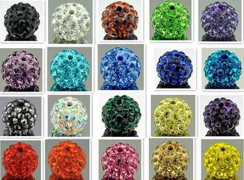 10mm mai bun 100buc/lot Fierbinte Amestecat mai multe culori Micro Pave CZ Disco Ball Margele de cristal Șirag de mărgele Brățară Neacklace Distanțier Mult