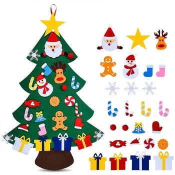 DIY Simțit Pom de Crăciun pentru DIY Decoratiuni de Craciun, de Perete Agățat în Pomul de Crăciun de Decorare Casa, Cadouri pentru Copii