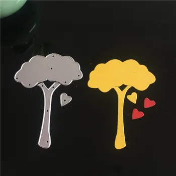 Inima copac de Metal de tăiere din oțel moare Stencil DIY copil Ambarcațiuni de desene animate carduri de Scrapbooking Moare Decorative de Hârtie, Coș de Relief