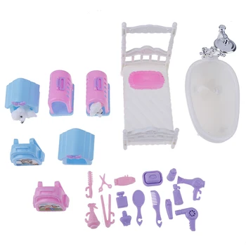 Mini Baie Miniaturi Mobilier Seturi Set Pentru DIY casă de Păpuși din Plastic de Jucarie pentru Copii Decor Papusa Cadou pentru Copii