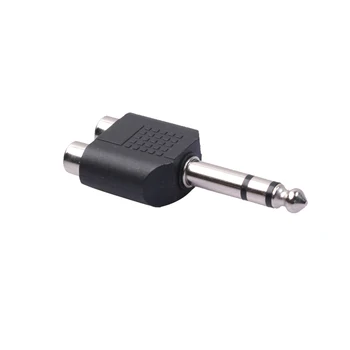 6.5 mm Stereo de la 1 la 2 de sex Masculin la Feminin Plug pentru Dual RCA AV Jack Audio Adaptor Jack Converter