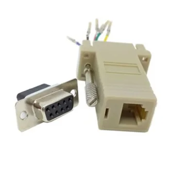 50 buc DB9 Female să RJ45 Feminin F/F RS232 Modular Adaptor Conector Convertor Extender cablu