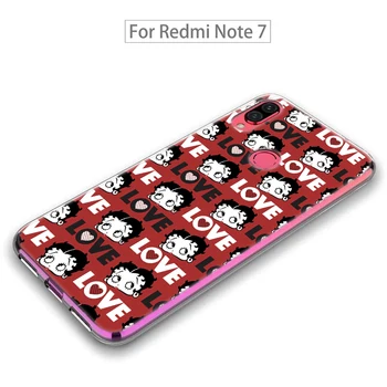 Silicon de Caz Coque pentru Xiaomi Redmi Notă 8T 9 6 7 8 Pro 9 Pro 6A 7A 8A 9A 9C K20 K30 Pro Capac Roz Sexy Betty Boop