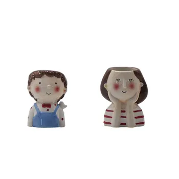 Nordic uri ceramice mini cuplu drăguț mici ghivece de interior personalitate creatoare personaj de desene animate suculente în ghiveci de flori decor