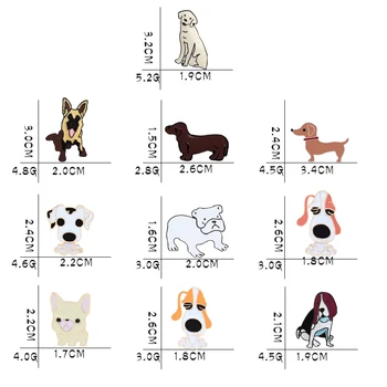 10 Stiluri De Câine Brosa Desene Animate Labrador Catelus Email Ace Femei Bărbați Jachete Din Denim Pin Rever Butonul Insigne Colectie De Bijuterii Cadouri