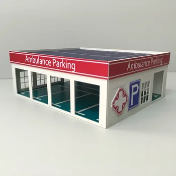 1/64 Secția De Poliție Spital Ambulanță Garaj De Parcare Pentru Arhitectura Diorama Ho Tren N Scară De Cale Ferată Layout