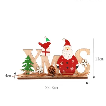 Decor de crăciun 2021 Lemn XMAS Santa Desktop DIY Decorare de Anul Nou Cadou de Crăciun Crăciun Crăciun Fericit Natale Noel
