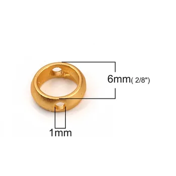 DoreenBeads pe bază de Zinc din Aliaj Margele Rame Rotunde din Aur Mat Componente de Bijuterii DIY Constatări (se Potrivește 4mm Margele) 6mm( 2/8