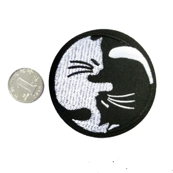 Yin Yang Pisica Moartă Punk Skull Ghost Wolf Schelet de Fier pe Patch-uri pentru Îmbrăcăminte Plasture Negru pe Haine Autocolant Aplicatiile Decor