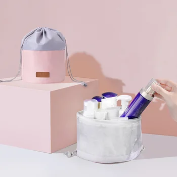 Runda Leneș Cordon Sac De Cosmetice Femei De Călătorie Machiaj Caz Husă De Depozitare Articole De Toaletă Beauty Kit Profesional Make-Up Tote Consumabile