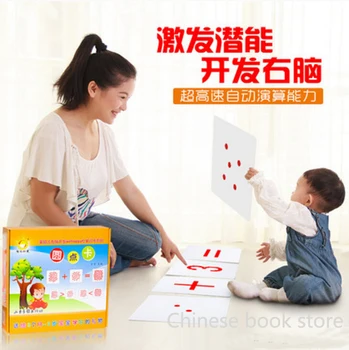 Chineză Digitale număr rotund flash card pentru Copii baby matematică matematică iluminare cărți pentru copii de varsta 3 luni la 3 ani