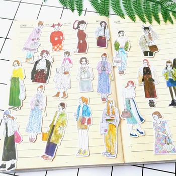 18Pcs/Set Mână Draw Japoneză Fată de pe Stradă Autocolant DIY Meșteșug Scrapbooking Album Junk Jurnalul Fericit Planificator de Autocolante Decorative