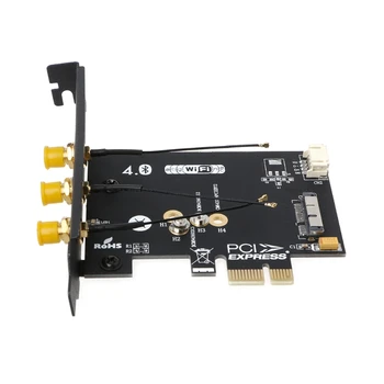 WiFi + Bluetooth 4.0 Wireless Card Mini PCI-E 1X Adaptor Pentru PC/Hackintosh