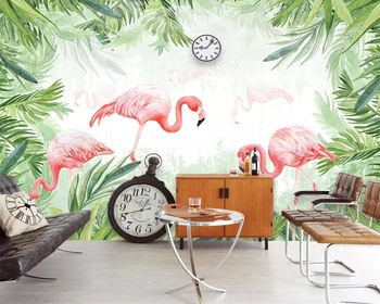 Beibehang tapet pictat pădure tropicală flamingo murală camera de zi dormitor perete de fundal 3d tapet decor acasă