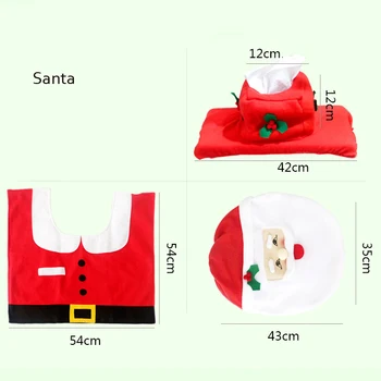 3pcs/set Decor de Crăciun WC Scaun de Toaleta Cover Set de Baie Set Creativ Rochie de Până de Trei piese de Decor de Crăciun