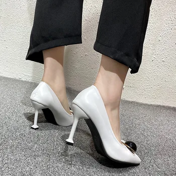Femei Pompe Sexy, Elegante, cu Toc Subtire Subliniat Tocuri de Muncă Unic Pantofi Rochie de Petrecere Femei Pantofi Alunecare pe Pantofi de Nunta