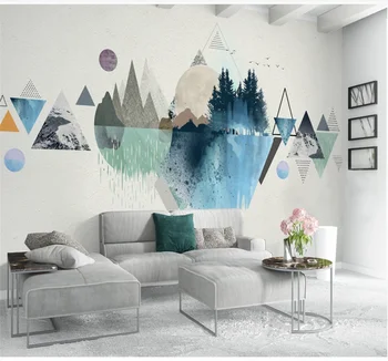 Milofi Modern, simplu de personalitate geometrice murală TV camera de zi interior tapet decorativ personalizat 8D perete impermeabil pânză