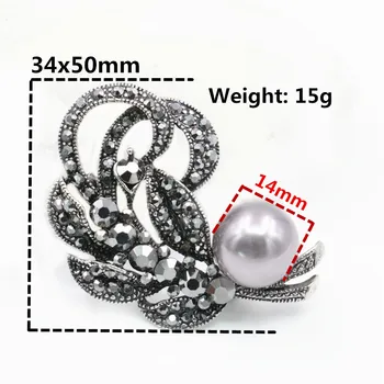 6 Tipuri Stras Broșă Buchet Breastpin Perla Broșe Cristal Elegant din Aliaj de Bijuterii Face Parte de Cadouri Accesorii 35x50mm