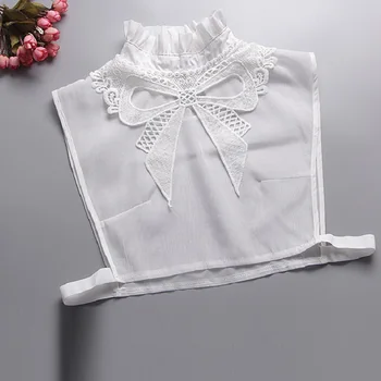 Coton nou solid moda bluza detasabila gulerele de la cămăși accesorii fals guler din bumbac alb dantela de moda guler fals femei