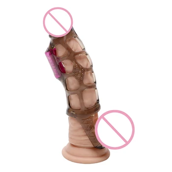 Penis Extender Reutilizabile Inele pentru Penis Produse pentru Adulți de sex Masculin Vibrator Penis Maneca cu Glont Vibrator Jucărie Sexuală pentru Om