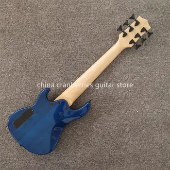 În 2020, cele mai Noi Mini 6 siruri de caractere ukelele chitara bas, de un albastru transparent, chitara electrica,negru hardware,Grif Maple,transport gratuit