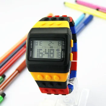 LED ceas Digital Ceas Pentru copii Copii Ceasuri Băieți Fete Unisex Colorate Electronice Ceas Sport Pentru Lego Buildinng relogios
