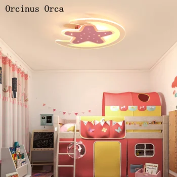 Desene animate creative roz LED lampă de plafon camera copiilor lampa Princess dormitor modern simplă stea lampă de tavan transport gratuit