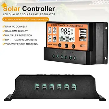 10A-100A Controler Solar 12V 24V Auto MPPT/PWM LCD Dual USB Controler de Încărcare Solară Utilizarea în Interior Acasă Panouri Solare de Încărcare a Bateriei