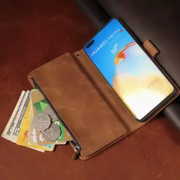 Pentru Google PIXEL 5 Caz Magnetic, cu Fermoar pentru Portofel Mobil Retro Wallet Flip Card Capacul suportului din Piele de Lux Portofel din Piele
