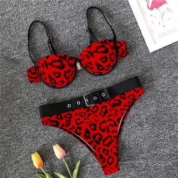 Imayio talie mare Set de Bikini Femei leopard bikinis2019 Push up Costume de baie de imprimare de Costume de baie sexy costume de baie