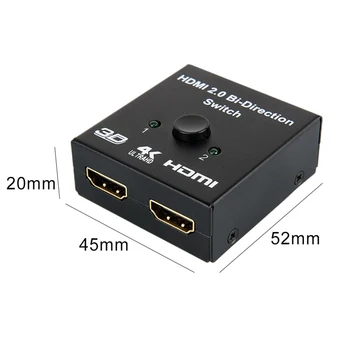 4Kx2K compatibil HDMI 2 Porturi Bi-directional Comutator 1x2 Splitter / 2x1 Comutator compatibil HDMI Switcher Splitter Ultra Hot