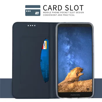 Bosilang Auto-absorbit de Inchidere Flip Folio Piele PU Slot pentru Card de Afaceri Simplu Telefon Caz cu Stand pentru Motorola E5 Acoperi Caz