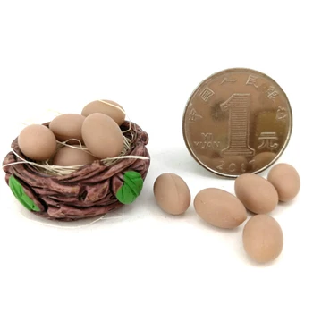 10buc Mini Ou cu Coș de Bucătărie Alimente 1/12 1/6 casă de Păpuși în Miniatură Accesorii